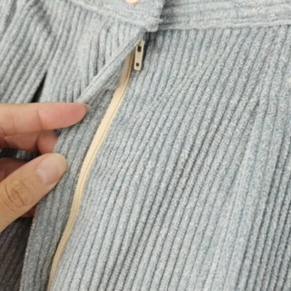 Album By Kenzo Vintage Women's High Waisted Light Blue Corduroy Tapered Pants 12 - Picture 7 of 8